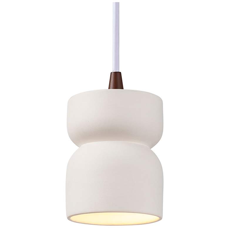 Image 1 Radiance 3.5"W Bisque Short Hourglass Pendant With White Cord