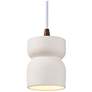 1_Radiance 3.5"W Bisque Short Hourglass Pendant With White Cord