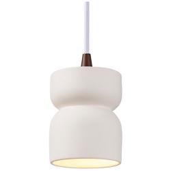 Radiance 3.5"W Bisque Short Hourglass Pendant With White Cord