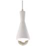 1_Radiance 4 3/4" Wide Nickel LED Mini Pendant w/ Bisque Shade