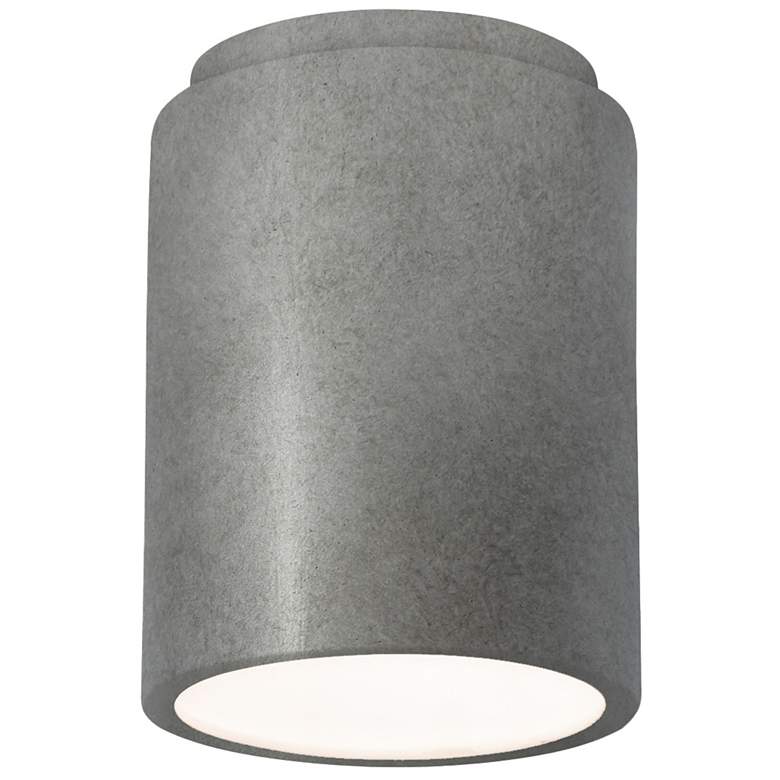 Image 1 Radiance 6.5 inch Ceramic Cylinder Antique Silver Outdoor Flush-Mount