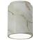 Radiance 6.5" Ceramic Cylinder Carrara Marble LED Outdoor Flush-Mount