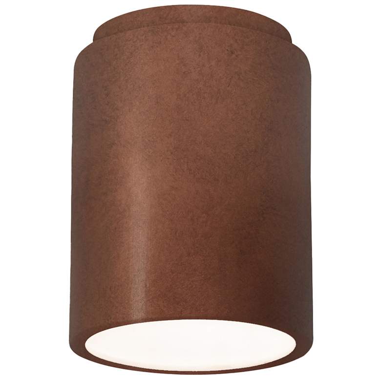 Image 1 Radiance 6.5" Ceramic Cylinder Copper LED Outdoor Flush-Mount