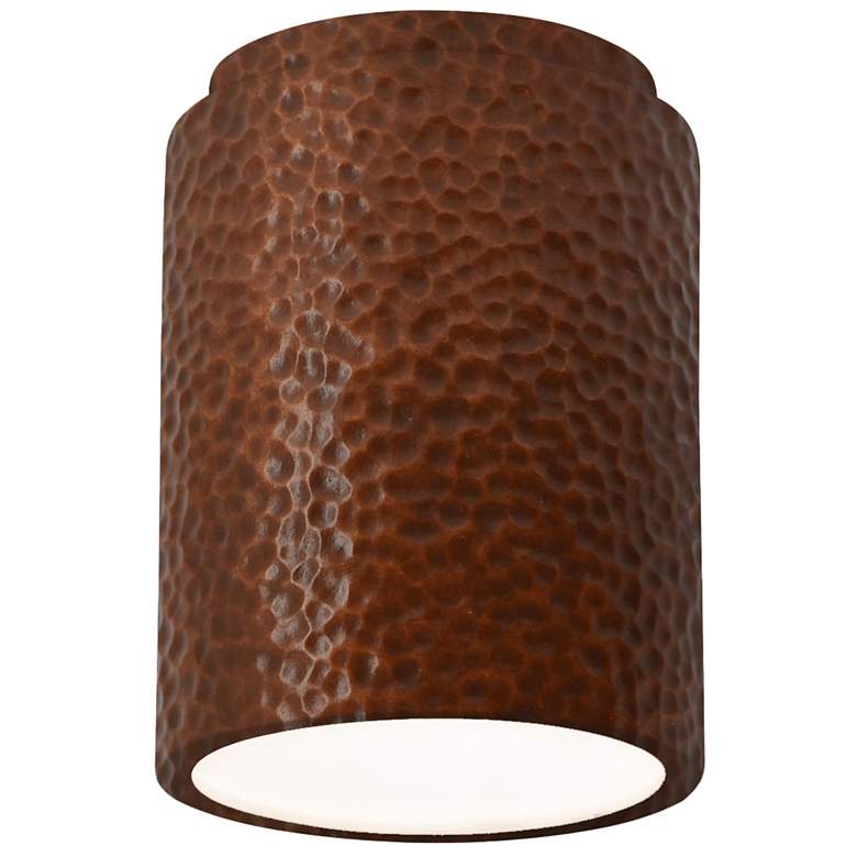 Image 1 Radiance 6.5" Ceramic Cylinder Copper Outdoor Flush-Mount