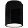 Radiance 6.5" Ceramic Cylinder Gloss Black LED Flush-Mount