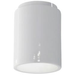 Radiance 6.5" Ceramic Cylinder Gloss White LED Flush-Mount