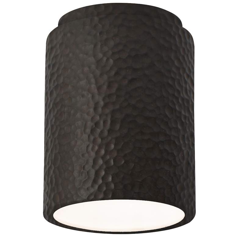 Image 1 Radiance 6.5" Ceramic Cylinder Iron Outdoor Flush-Mount
