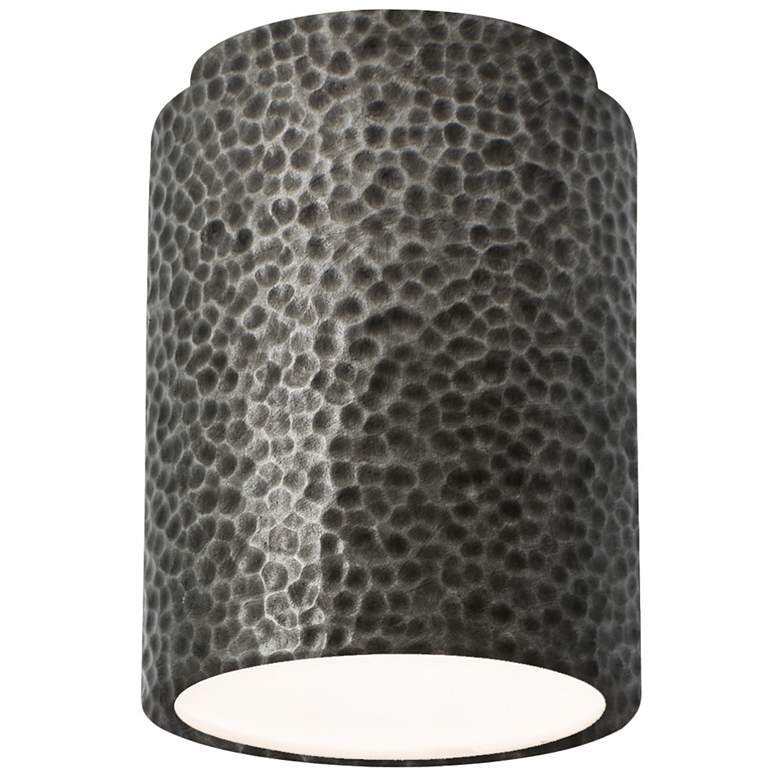 Image 1 Radiance 6.5 inch Ceramic Cylinder Pewter Flush-Mount