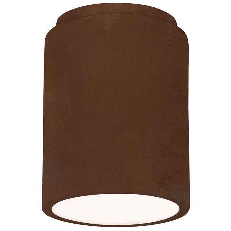 Image 1 Radiance 6.5 inch Ceramic Cylinder Real Rust Flush-Mount