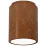 Radiance 6.5" Ceramic Cylinder Rust Patina LED Outdoor Flush-Mount