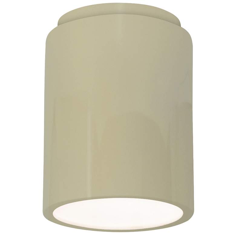Image 1 Radiance 6.5" Ceramic Cylinder Vanilla Gloss LED Flush-Mount