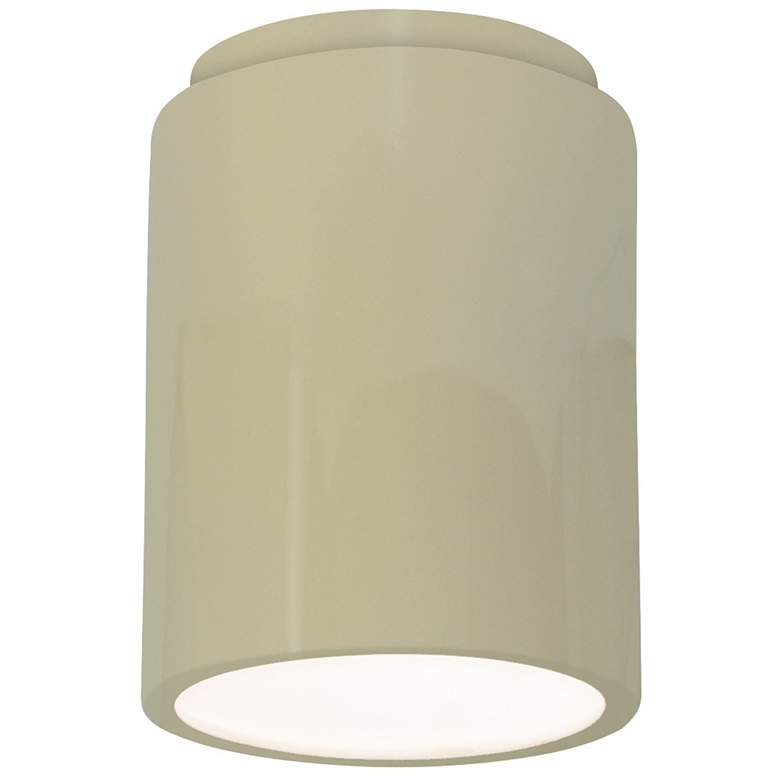 Image 1 Radiance 6.5 inch Ceramic Cylinder Vanilla Gloss LED Outdoor Flush-Mount