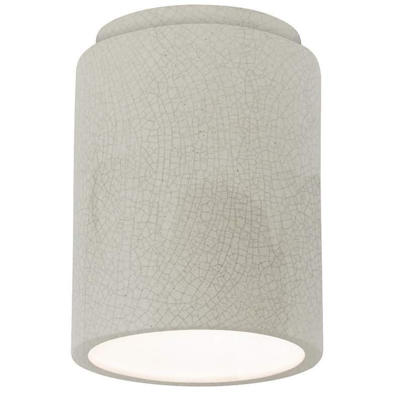Image 1 Radiance 6.5" Ceramic Cylinder White Flush-Mount