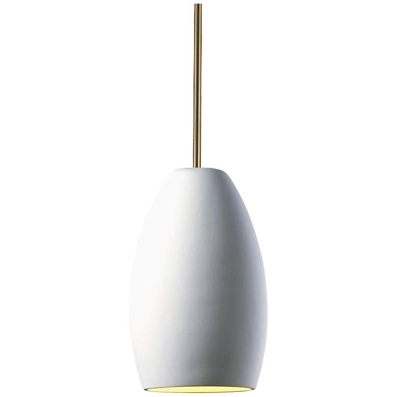 Image 1 Radiance 6.5" Wide Antique Brass Bisque Curve Stemmed LED Pendant