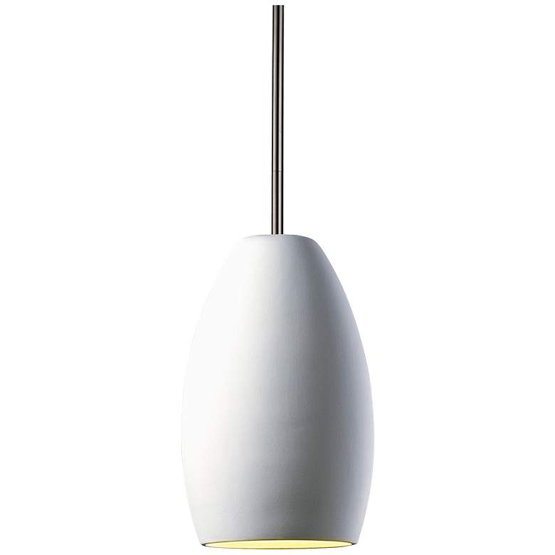 Image 1 Radiance 6.5" Wide Brushed Nickel Bisque Curve Stemmed Pendant