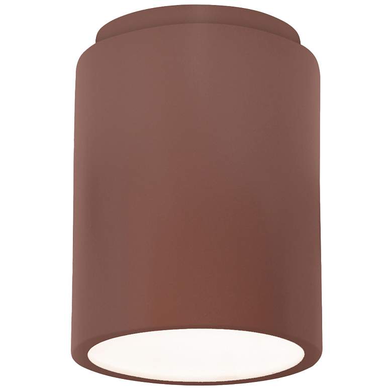 Image 1 Radiance 6.5 inch Wide Canyon Clay Cylinder Outdoor Flush.Mount