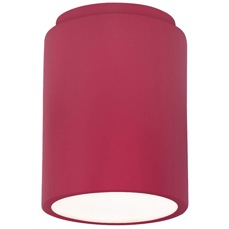 Image 1 Radiance 6.5" Wide Cerise Cylinder Outdoor Flush.Mount