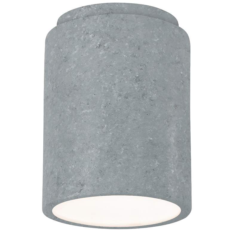 Image 1 Radiance 6.5" Wide Concrete Cylinder Outdoor LED Flush.Mount