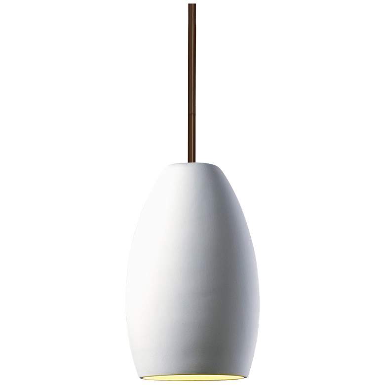 Image 1 Radiance 6.5" Wide Dark Bronze Bisque Curve Stemmed Pendant