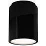 Radiance 6.5" Wide Gloss Black and Matte White Cylinder Outdoor Flush.