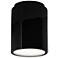 Radiance 6.5" Wide Gloss Black and White Cylinder Outdoor LED Flush.Mo