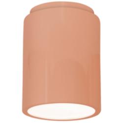 Radiance 6.5&quot; Wide Gloss Blush Cylinder Outdoor Flush.Mount