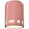 Radiance 6.5" Wide Gloss Blush Cylinder Prairie Window LED Flush.Mount