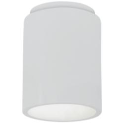 Radiance 6.5&quot; Wide Gloss White Cylinder Flush.Mount