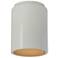 Radiance 6.5" Wide Matte White and Gold Cylinder Outdoor Flush.Mount