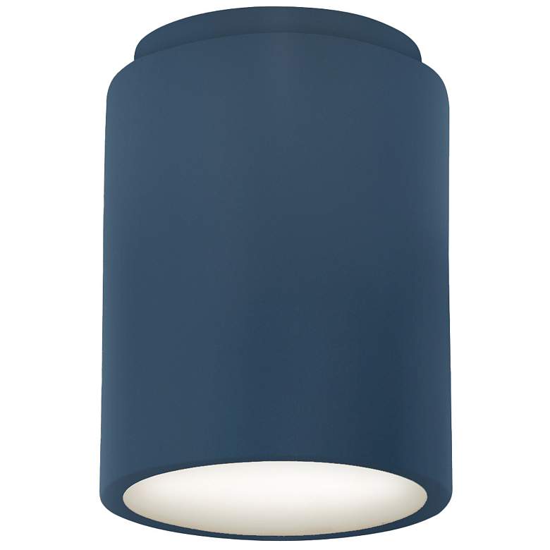 Image 1 Radiance 6.5 inch Wide Midnight Sky and Matte White Cylinder LED Flush.Mou