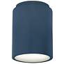 Radiance 6.5" Wide Midnight Sky and Matte White Cylinder LED Flush.Mou