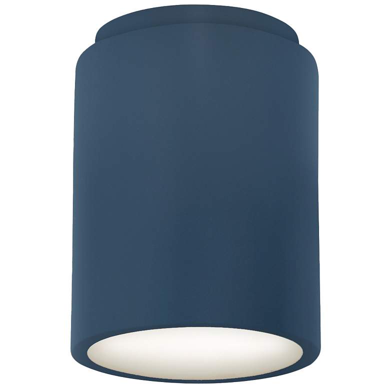 Image 1 Radiance 6.5" Wide Midnight Sky and Matte White Cylinder LED Flush.Mou