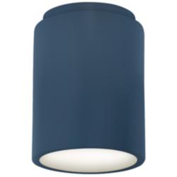 Radiance 6.5&quot; Wide Midnight Sky and Matte White Cylinder LED Flush.Mou