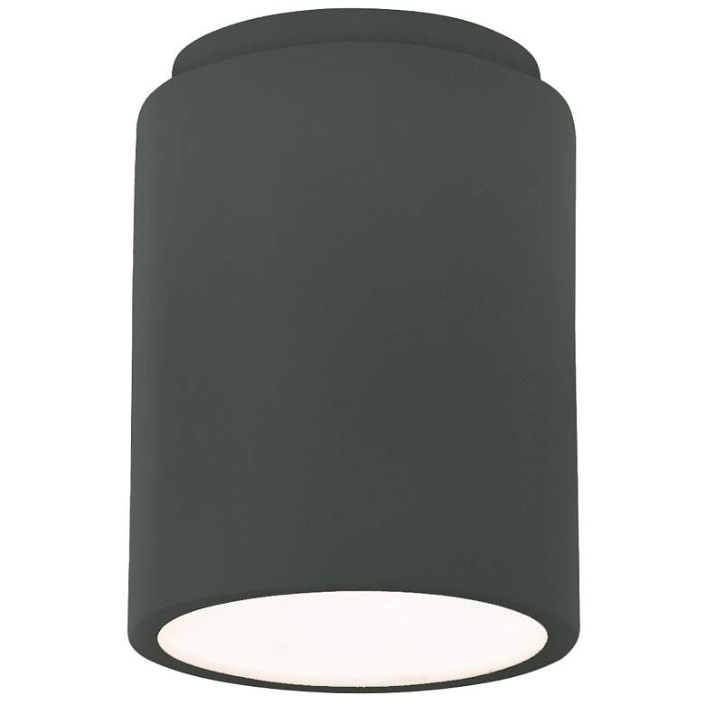 Image 1 Radiance 6.5" Wide Pewter Green Cylinder LED Flush.Mount