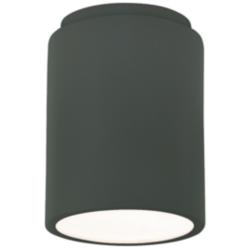 Radiance 6.5&quot; Wide Pewter Green Cylinder Outdoor Flush.Mount