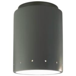 Radiance 6.5&quot; Wide Pewter Green Perfs Cylinder Flush.Mount