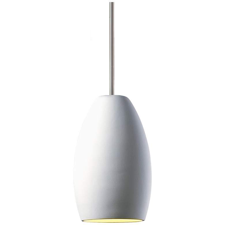 Image 1 Radiance 6.5 inch Wide Polished Chrome Bisque Curve Stemmed Pendant