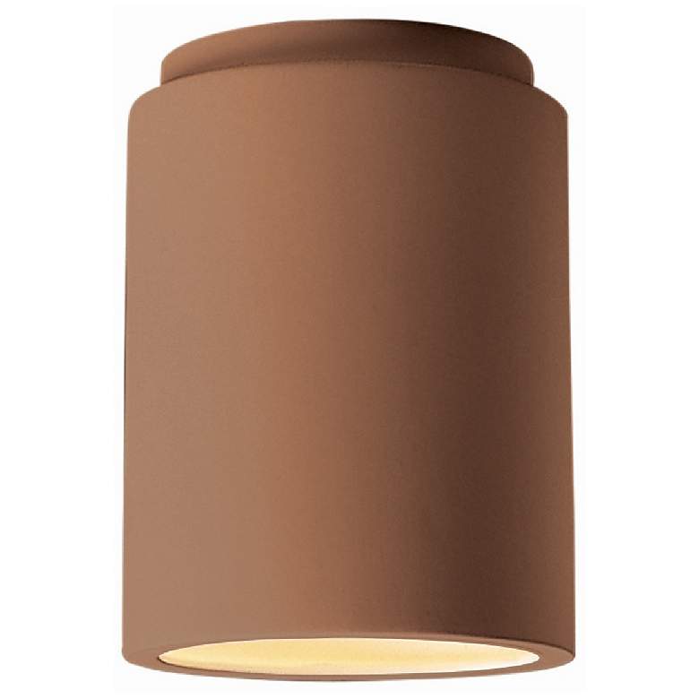 Image 1 Radiance 6.5"W Adobe Cylinder Outdoor Flush.Mount