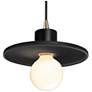1_Radiance 6.5"W Saucer Brass Black Cord Pendant w/ Carbon Matte Black S
