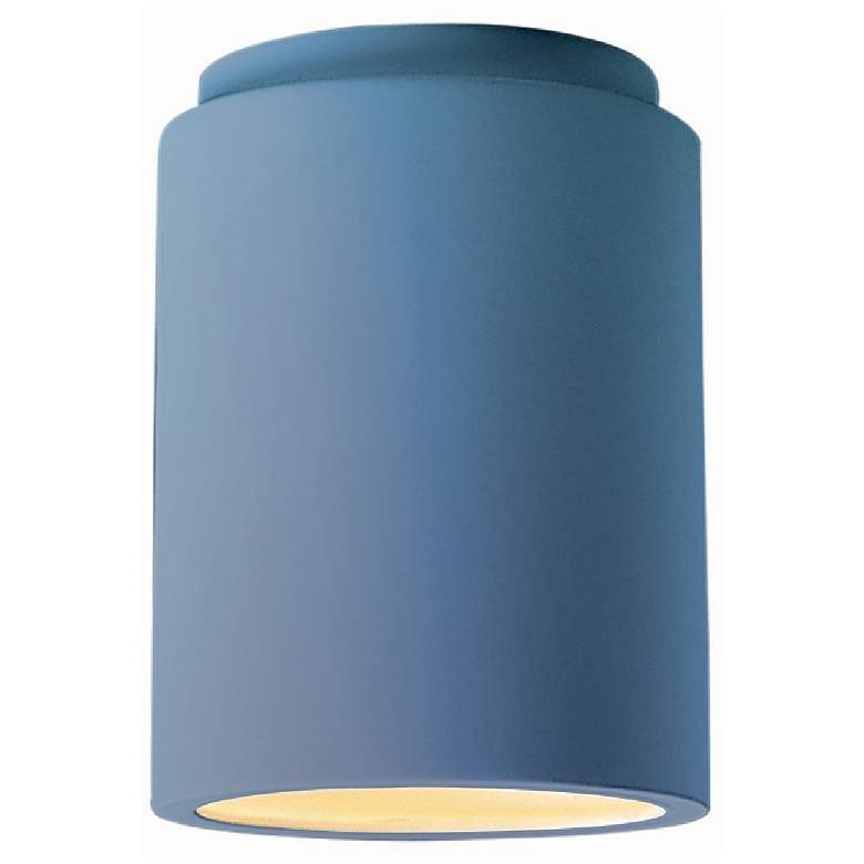 Image 1 Radiance 6.5"W Sky Blue Cylinder LED Flush.Mount