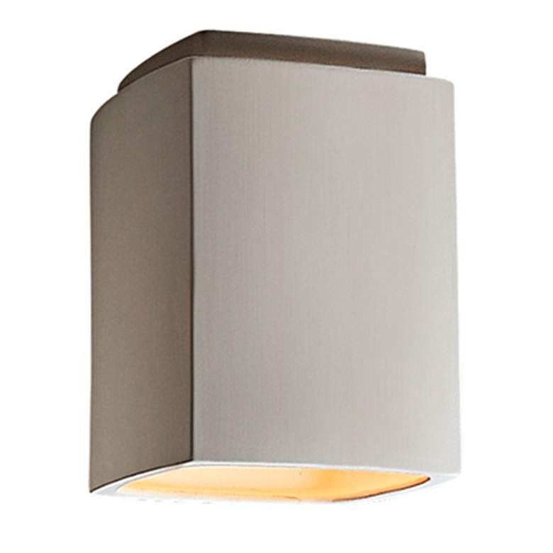 Image 1 Radiance 6 1/2" Wide Bisque Ceramic LED Square Ceiling Light