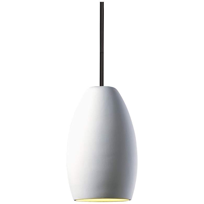 Image 1 Radiance 6 1/2" Wide Black with Bisque Ceramic Mini Pendant