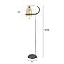 7_Radiance 60.75" High Black Metal Floor Lamp With Overhang Glass Shade more views