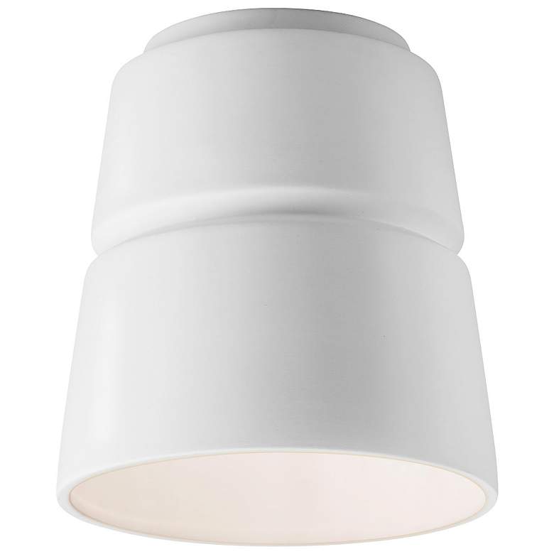 Image 1 Radiance 7.5 inch Wide Gloss White Cone Ceramic Flush Mount