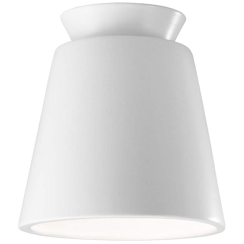 Image 1 Radiance 7.5 inch Wide Gloss White Trapezoid Ceramic Flush Mount