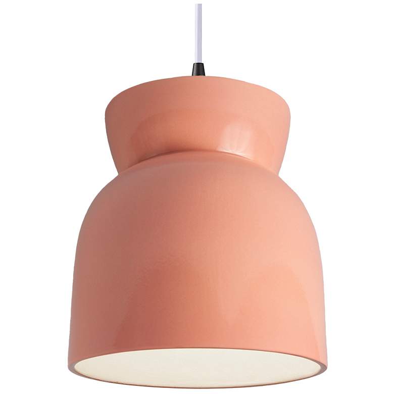 Image 1 Radiance 7.5" Wide Matte Black Gloss Blush Hourglass White Cord Penda