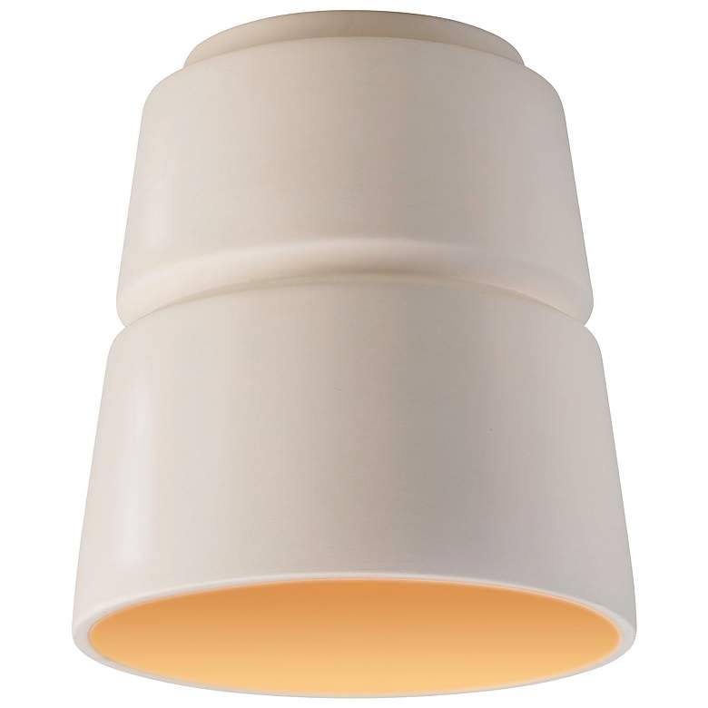 Image 1 Radiance 7.5 inch Wide Matte White and Champagne Gold Cone Ceramic Flush M