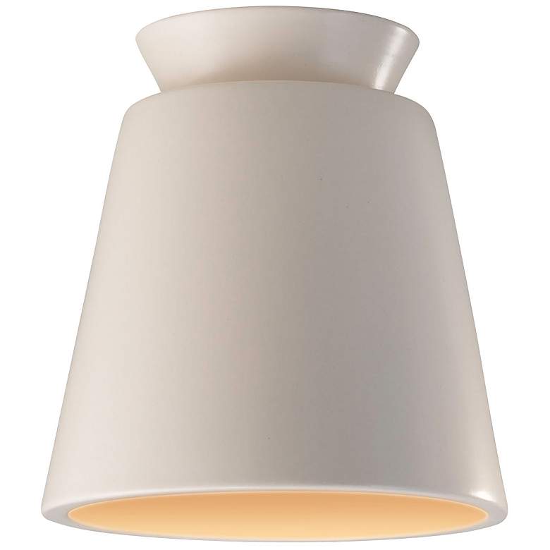 Image 1 Radiance 7.5 inch Wide Matte White and Gold Trapezoid Ceramic Flush Mount