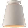 Radiance 7.5" Wide Matte White and Gold Trapezoid Ceramic Flush Mount