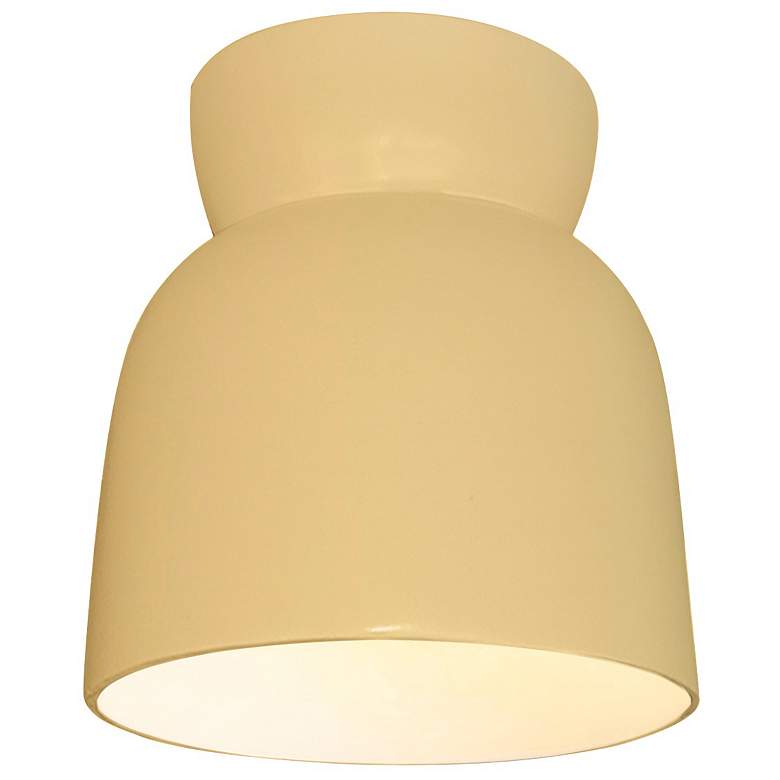 Image 1 Radiance 7.5"W Muted Yellow Hourglass Outdoor LED Flush.Mount